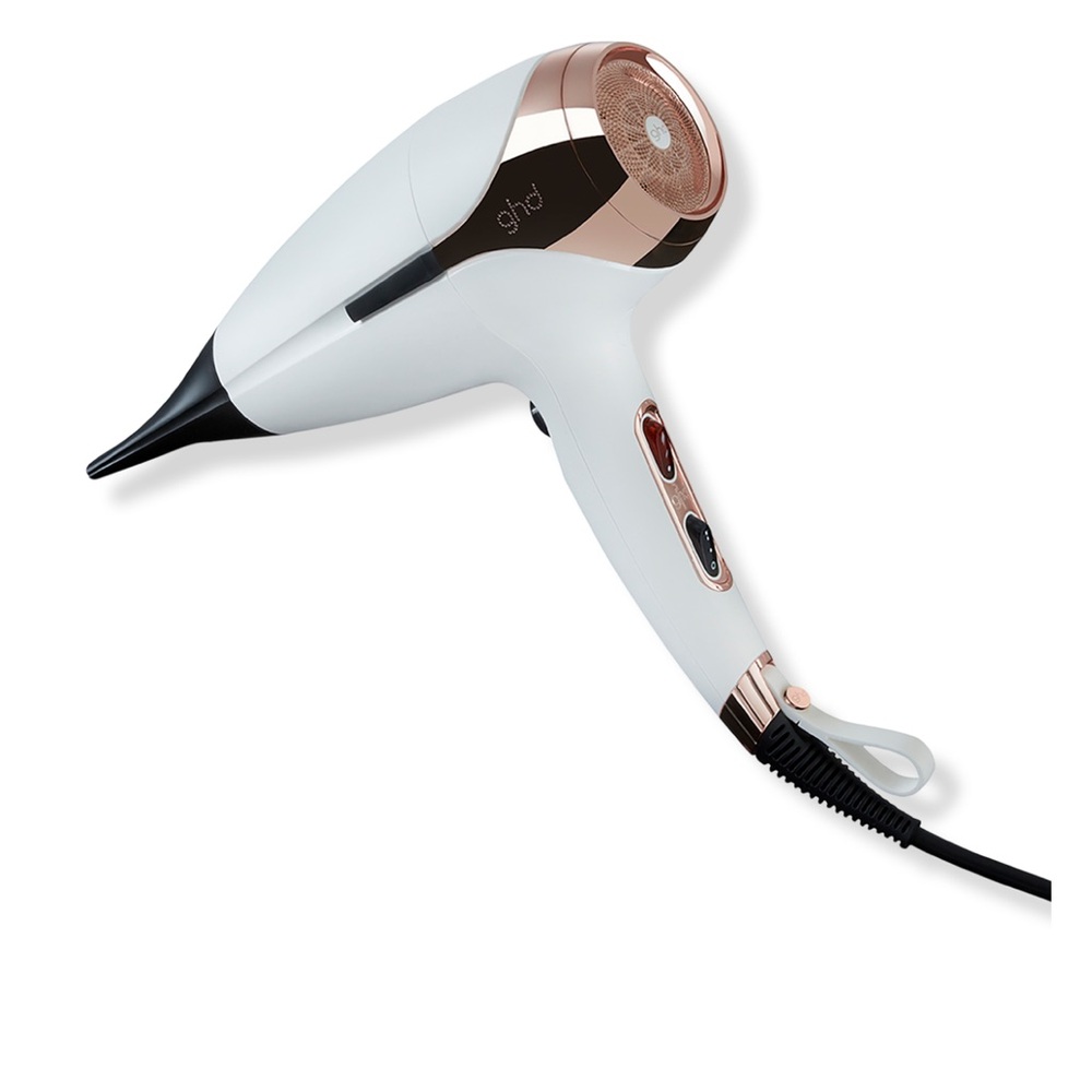 GHD White and Rose Gold Hair Dryer with AeroPrecis Technology
